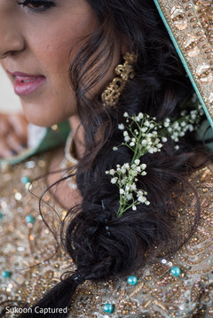 Closeup capture of Indian bride's hairstyle. Closeup capture of Indian bride's hairstyle.