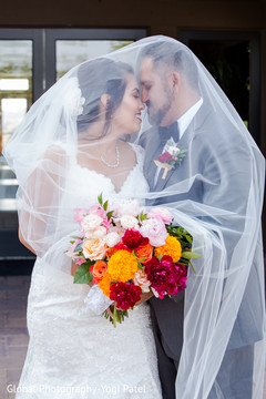 Indian bride and groom under the veil Indian bride and groom under the veil