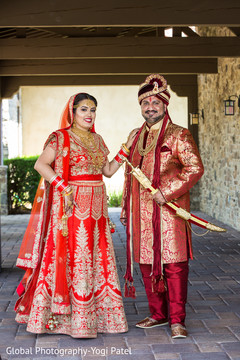 Portrait of the elegant Indian couple before the ceremony Portrait of the elegant Indian couple before the ceremony