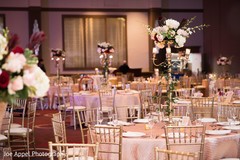 Overview of the tables and decoration for the Indian wedding reception Overview of the tables and decoration for the Indian wedding reception