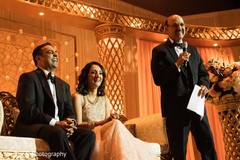 Maharani's father delivering a speech during the reception Maharani's father delivering a speech during the reception