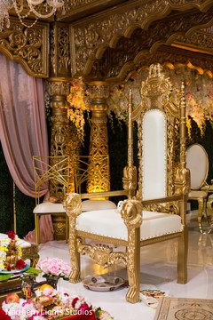 Magnificent Indian wedding ceremony golden seat. Magnificent Indian wedding ceremony golden seat.