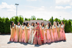 Joyful moment of Indian bride and bridesmaids capture. Joyful moment of Indian bride and bridesmaids capture.