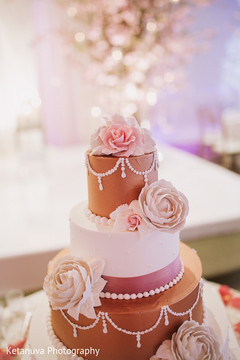 Cake waits for the Indian wedding guests at the venue Cake waits for the Indian wedding guests at the venue