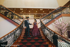 Lovely capture of the Indian newlyweds at the stairs Lovely capture of the Indian newlyweds at the stairs