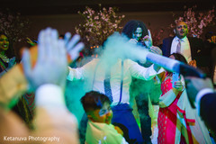 Indian wedding guests have a great time during the reception Indian wedding guests have a great time during the reception
