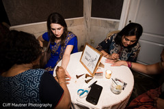 Capture of the mehndi artists working on the designs Capture of the mehndi artists working on the designs