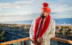 Portrait of Indian groom next to the ocean Portrait of Indian groom next to the ocean