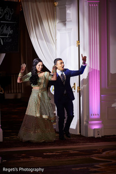 Indian newlyweds grand entrance Indian newlyweds grand entrance