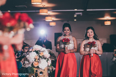 Indian bridesmaids entering the wedding Indian bridesmaids entering the wedding