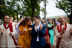 Cheerful guests during the fun Baraat Cheerful guests during the fun Baraat