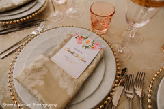 Lovely detail of the guests table at the Indian wedding reception Lovely detail of the guests table at the Indian wedding reception