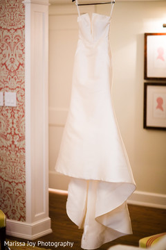 Shot of the gown to be used by the Indian bride at the ceremony Shot of the gown to be used by the Indian bride at the ceremony