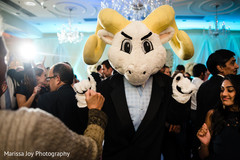 Bodacious guest dressed as a goat dances during the reception Bodacious guest dressed as a goat dances during the reception