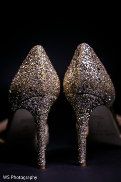 Glittered Indian bridal wedding shoes capture. Glittered Indian bridal wedding shoes capture.