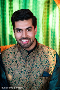 Indian groom during pre-wedding celebration. Indian groom during pre-wedding celebration.