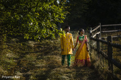 Elegant Indian bride and groom outdoors. Elegant Indian bride and groom outdoors.