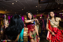 Indian bridesmaids during the garba celebration. Indian bridesmaids during the garba celebration.