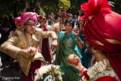 Indian groom with groomsmen baraat celebration. Indian groom with groomsmen baraat celebration.