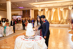 Indian couple cutting their wedding cake Indian couple cutting their wedding cake