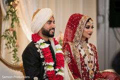 Lovely indian couple at their wedding stage Lovely indian couple at their wedding stage