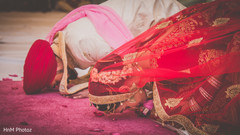 Indian bride and groom during wedding ceremony Indian bride and groom during wedding ceremony