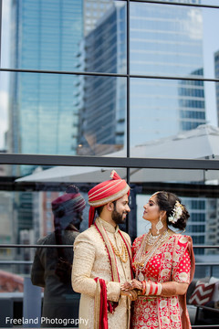 Indian bride and groom tender moment Indian bride and groom tender moment