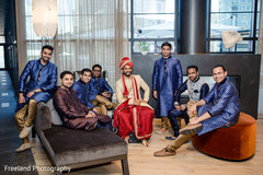 Elegant indian groom with groomsmen Elegant indian groom with groomsmen