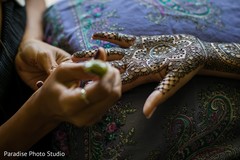 Details of the talented mehndi design on the Indian bride Details of the talented mehndi design on the Indian bride