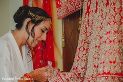 Lighted beauty capture of Indian bride getting ready for wedding. Lighted beauty capture of Indian bride getting ready for wedding.