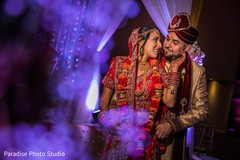 Indian bride and groom tender moment after the ceremony Indian bride and groom tender moment after the ceremony