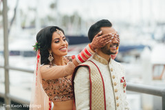 Indian bride about to surprise the groom Indian bride about to surprise the groom