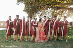 Maharani posing with groomsmen Maharani posing with groomsmen
