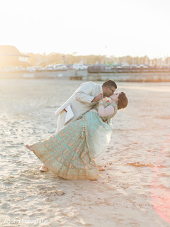 By the beach Indian bride and groom's photo session. By the beach Indian bride and groom's photo session.