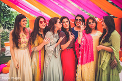 Beautiful indian bride with bridesmaids sangeet photo. Beautiful indian bride with bridesmaids sangeet photo.