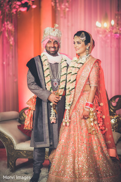 Vibrant portrait of indian couple. Vibrant portrait of indian couple.