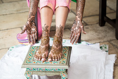 Indian bride showing her mehndi designs Indian bride showing her mehndi designs