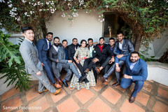 Indian couple with the groomsmen Indian couple with the groomsmen