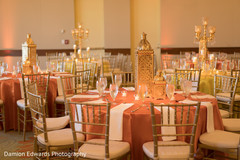 Table design and decor for the Indian wedding reception Table design and decor for the Indian wedding reception