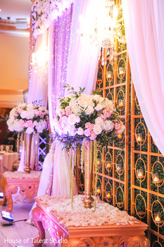 Dreamy Indian wedding reception flower decoration. Dreamy Indian wedding reception flower decoration.