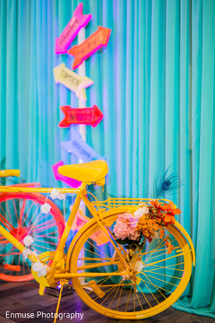 Indian pre-wedding bicycle flowers decor. Indian pre-wedding bicycle flowers decor.