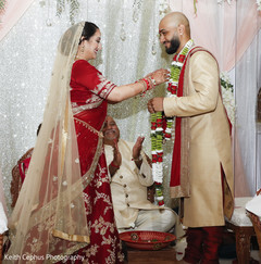 Maharani and groom at their varmala ceremony ritual. Maharani and groom at their varmala ceremony ritual.