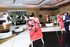 Finished painting in display during the Indian wedding reception Finished painting in display during the Indian wedding reception