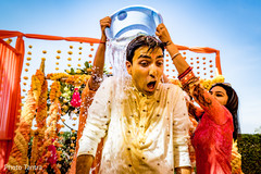 Indian groom during the haldi rituals Indian groom during the haldi rituals