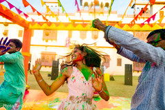 Joyful guests during the haldi ceremonies Joyful guests during the haldi ceremonies