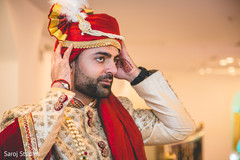 Indian groom on his wedding ceremony turban with jewelry. Indian groom on his wedding ceremony turban with jewelry.