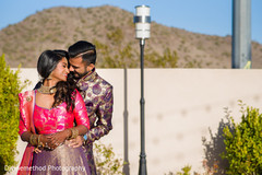 Indian bride and groom hugging each other portrait. Indian bride and groom hugging each other portrait.