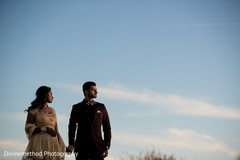 Indian newlyweds walking outside Indian newlyweds walking outside