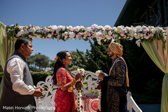Indian bride and groom at their Jaimala Ceremony. Indian bride and groom at their Jaimala Ceremony.