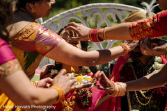 Indian bride and groom getting the Pithi. Indian bride and groom getting the Pithi.